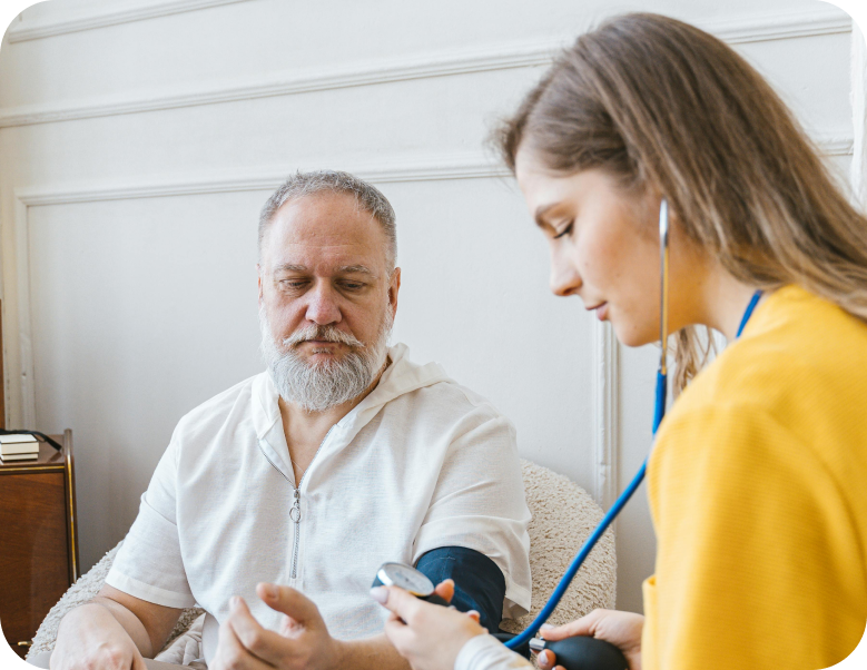 Healthcare advocate supporting a patient