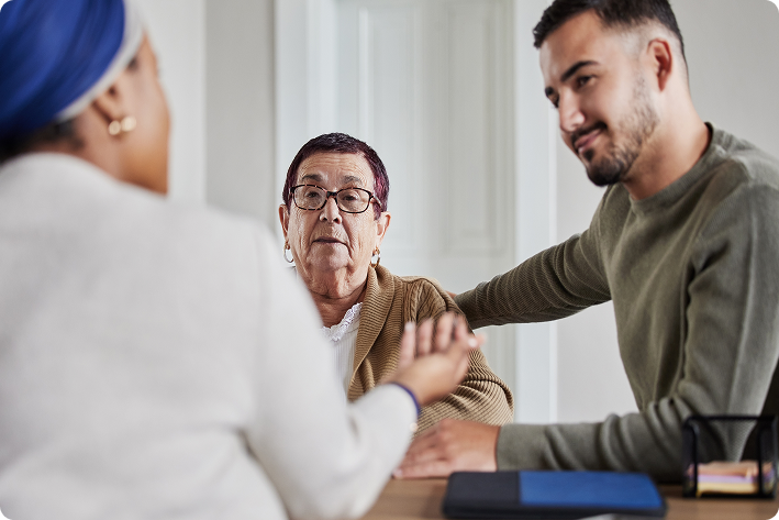 Healthcare advocate supporting a patient and caregiver in Pennsylvania